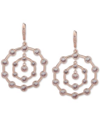 Anne Klein - Crystal Orbital Drop Hoop Earrings