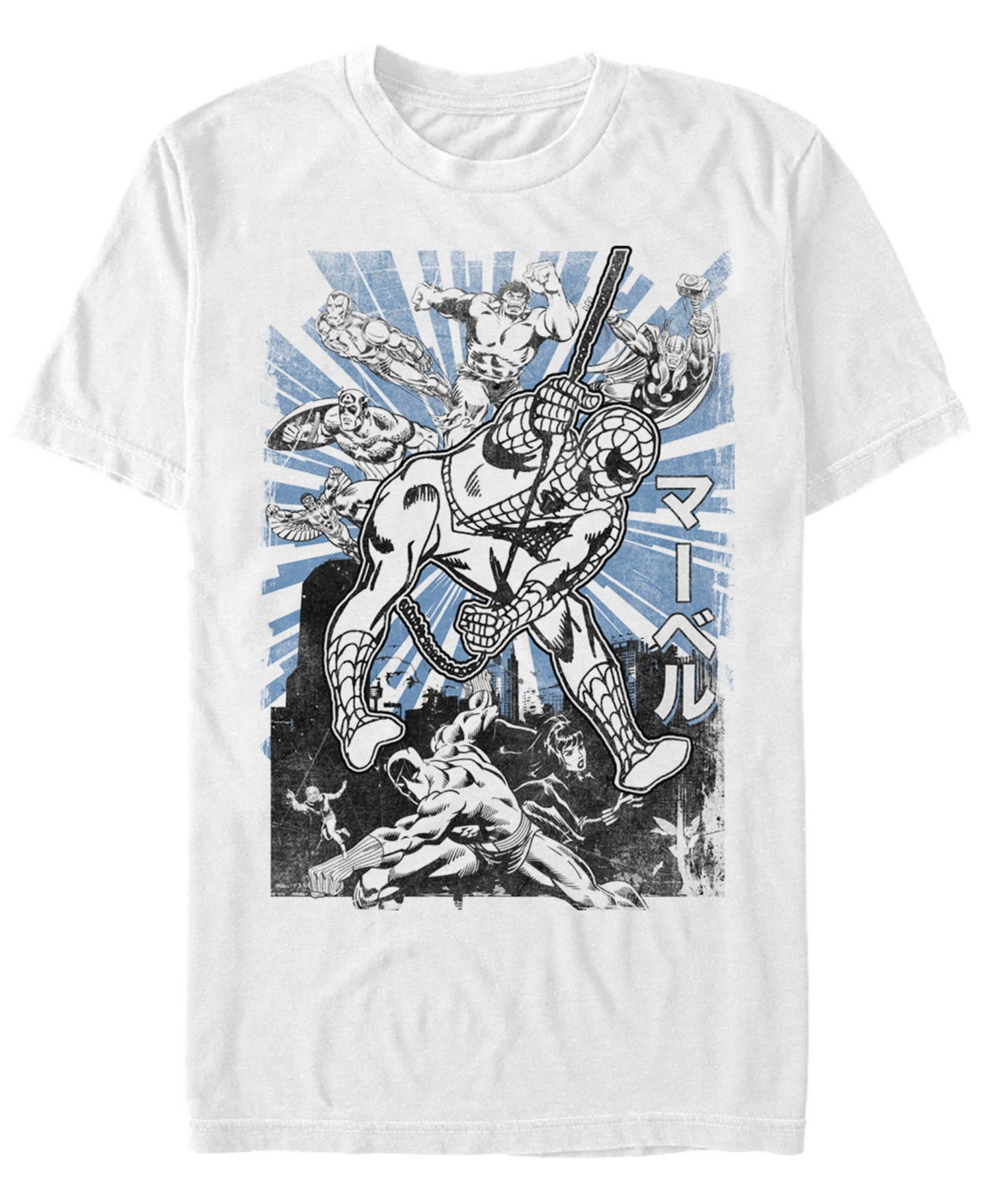 Мужская футболка Fifth Sun Marvel Avengers Classic Spider-Man Kanji, Short Sleeve, цвет: Белый — фото 1