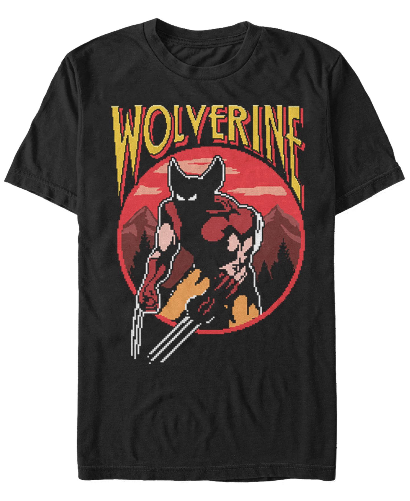 Мужская футболка Fifth Sun Marvel Classic Games Wolverine Pixel Nes, Short Sleeve, цвет: Чёрный — фото 1