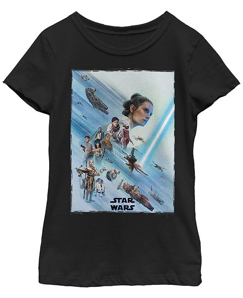 Star Wars Big Girls Episode 9 Lightsaber Rey Poster Short Sleeve T