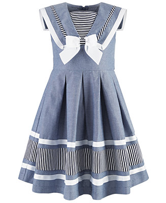 Bonnie Jean Toddler Girls Nautical Chambray Dress - Macy's