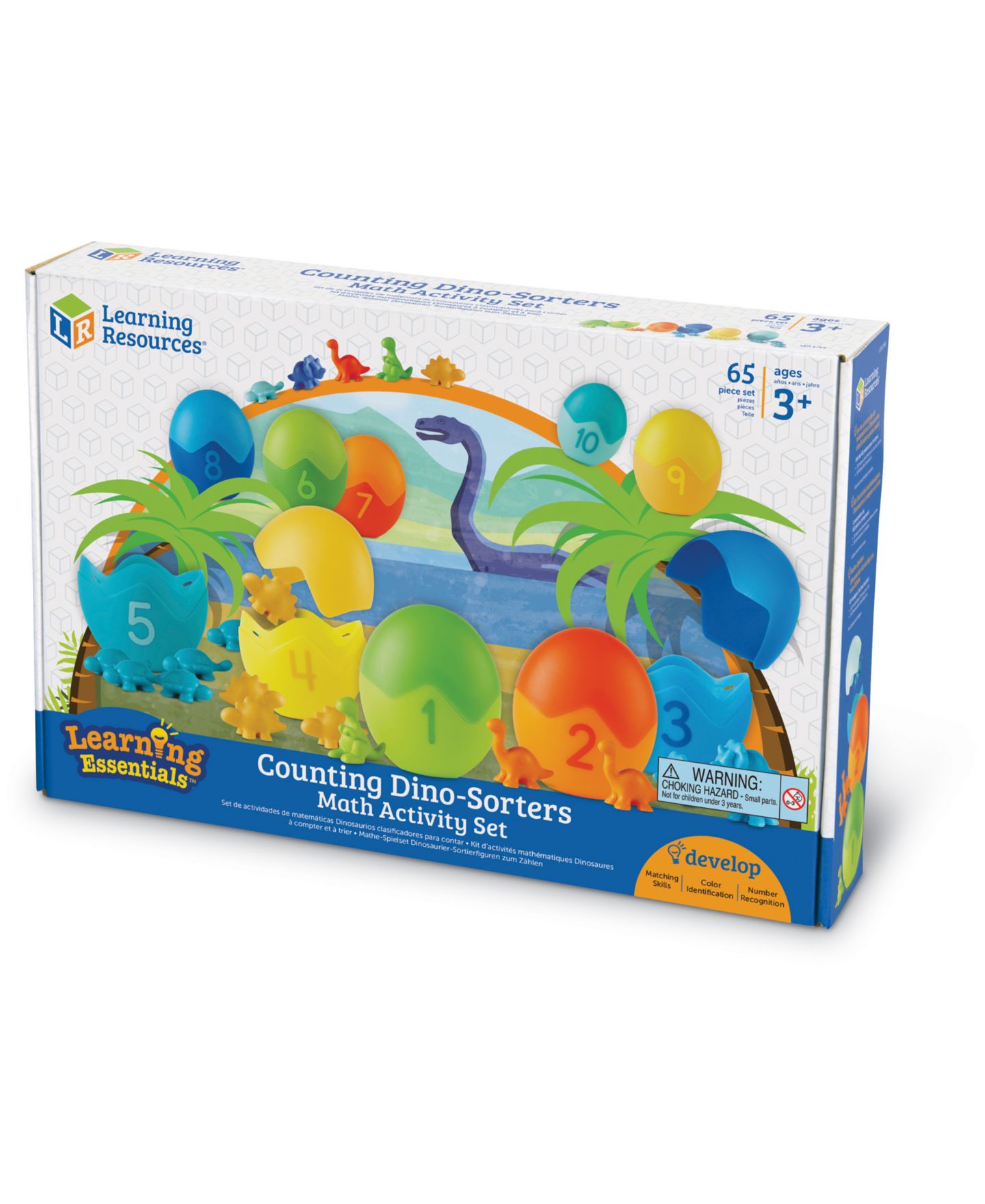 Детские игрушки Areyougame Counting Dino-Sorters 55-Piece Math Activity Set, Ages 3+ — фото 19