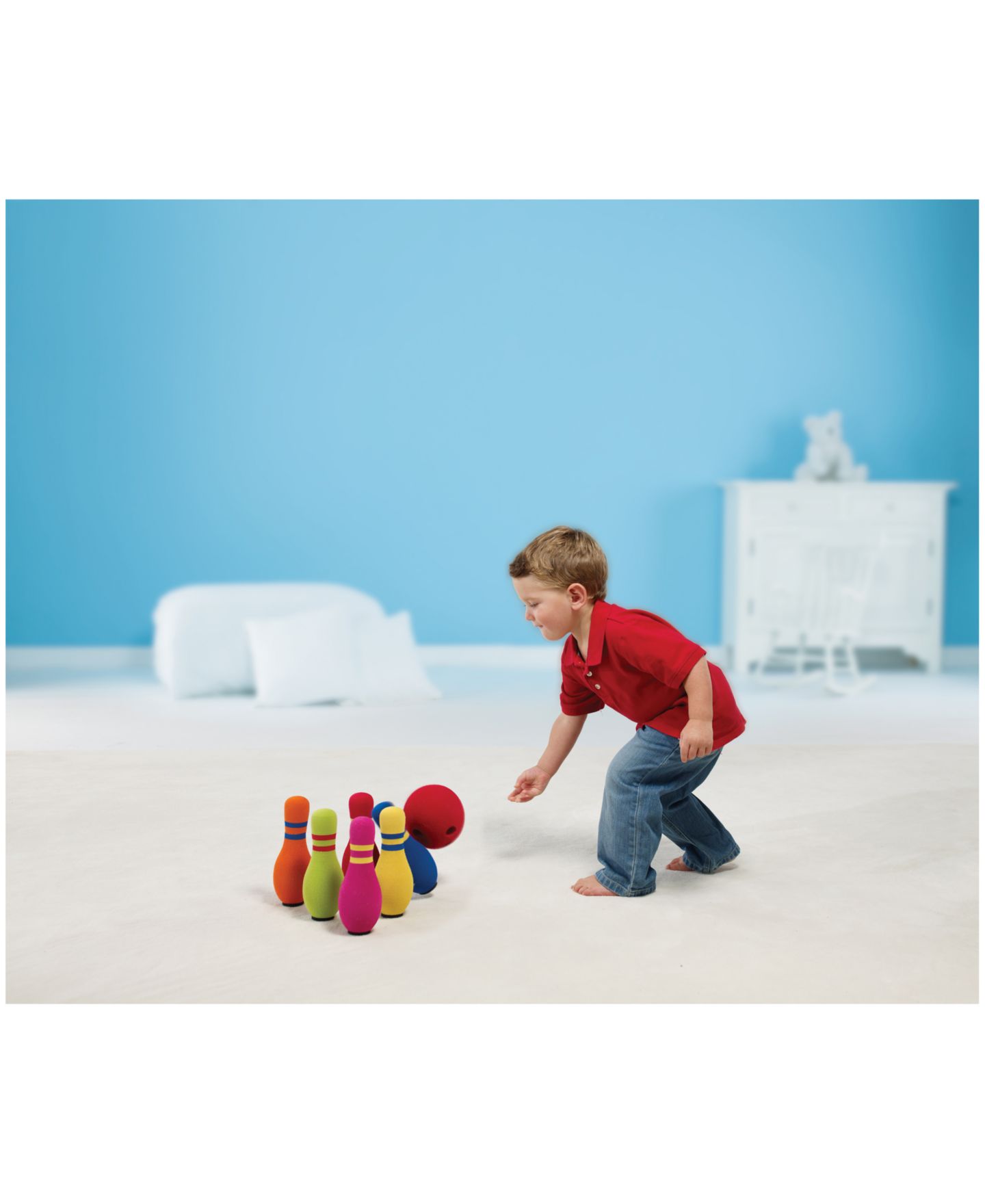Детские игрушки MasterPieces Puzzles Fundamental Foam Weighted Ball Bowling Set, 6-Piece, Ages 3+ — фото 3