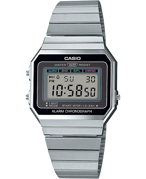 Casio Unisex Digital Stainless Steel Bracelet Watch 35 5mm