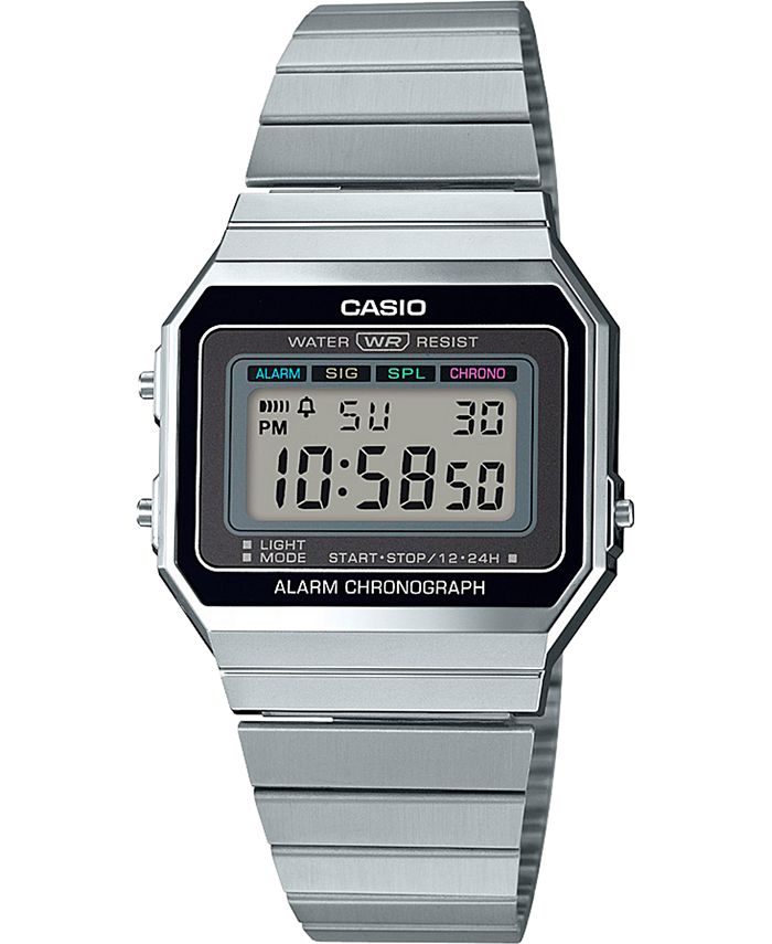 Casio - Unisex Digital Stainless Steel Bracelet Watch 35.5mm