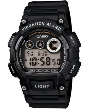 Shop Casio Men's Digital Black Resin Strap Watch 44mm