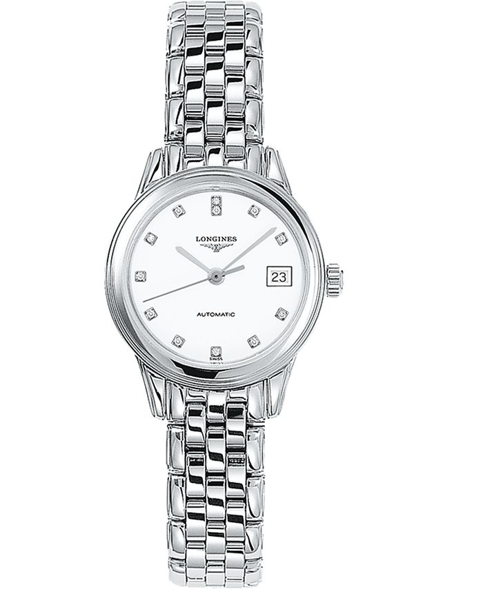 Longines - Watch, Women's Swiss Automatic Flagship Diamond Accent Stainless Steel Bracelet 26mm L42744276