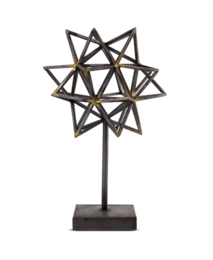 Crystal Art Gallery American Art Decor Star Figurine On Stand Table Top Sculpture Decor In Black