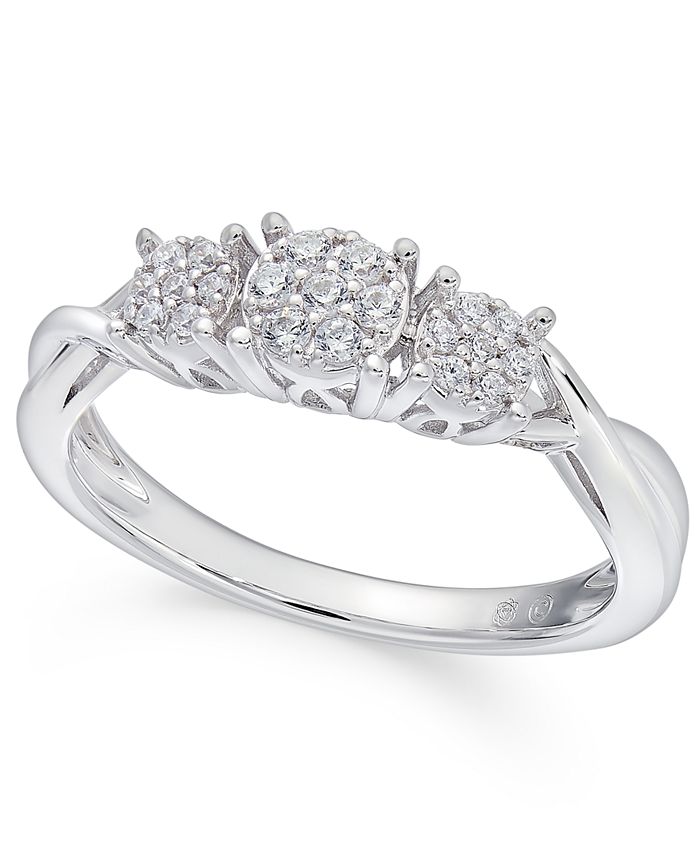 Macy s Diamond Trio Cluster Promise Ring 1 6 ct t w in Macy s Diamond Trio Cluster Promise Ring 1 6 ct t w in