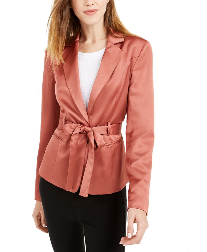 Bar III Belted Satin Blazer, Created for Macy's Macy's