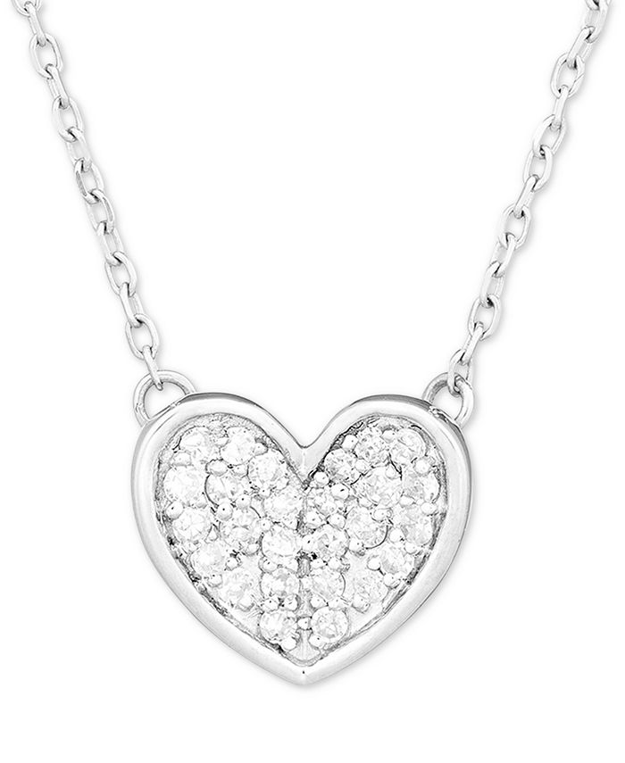 Elsie May Diamond Heart 16" Pendant Necklace (1/20 ct. t.w.) in