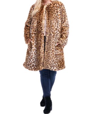 Animal print coat plus size best sale