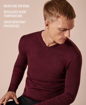 Calvin Klein Men's Merino Wool  V-Neck Sweater
