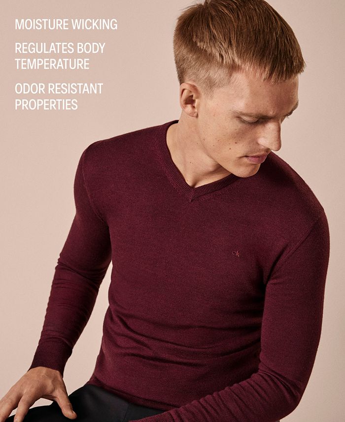 Calvin Klein Men's Merino Wool VNeck Sweater Macy's