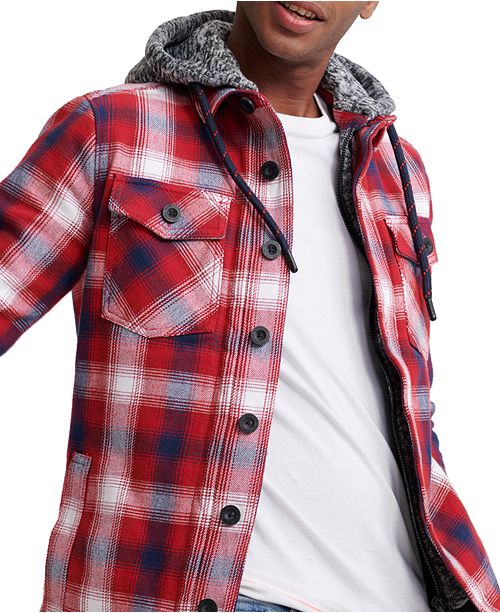 Superdry Men S Everest Storm Hooded Plaid Shirt Reviews