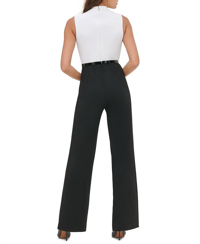 Tommy Hilfiger Belted Colorblocked Surplice Jumpsuit - Macy's