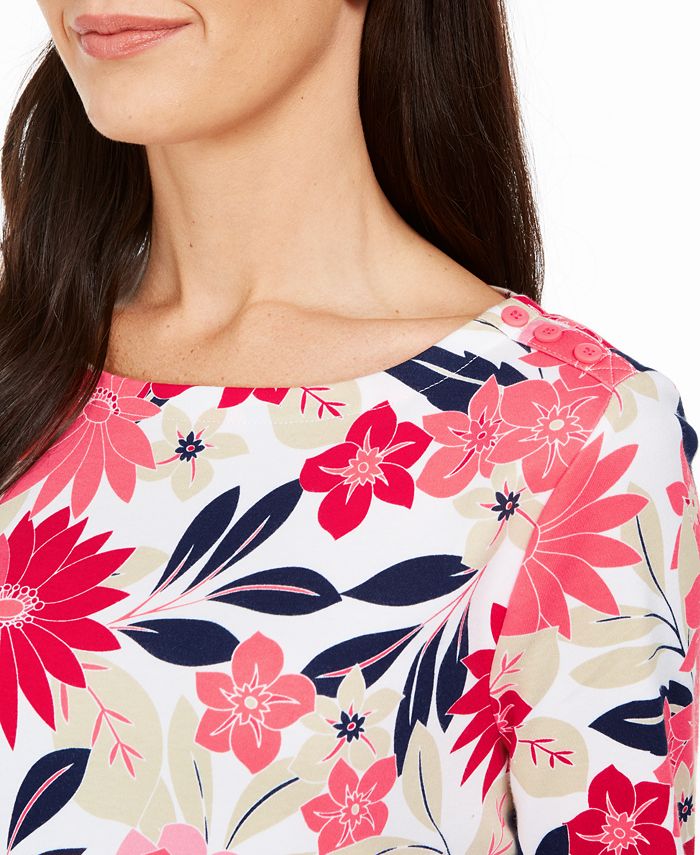 Charter Club Floral Print Top, Created for Macy's - Macy's
