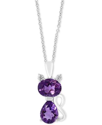 amethyst cat pendant