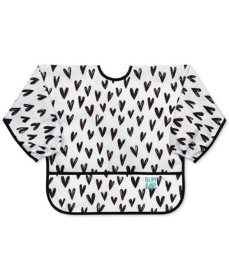 Bumkins Baby Boys Dinosaur Printed Sleeved Waterproof Bib - Black Hearts 14$