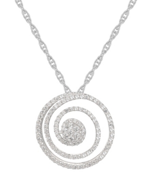 image of 1/2 ct. t.w. Round Shape Diamond Pendant in Sterling Silver