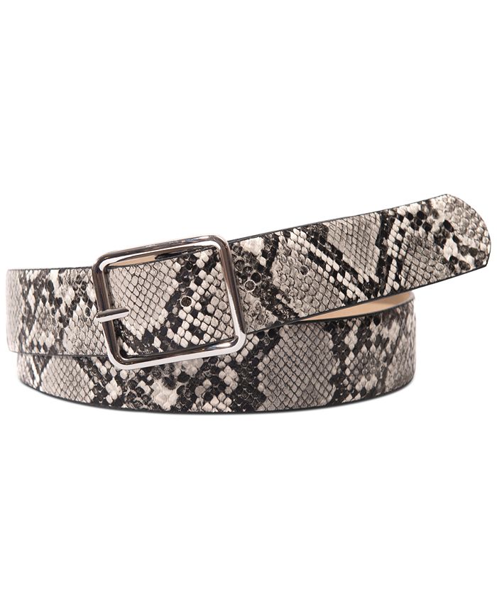 INC International Concepts I.N.C. Snake-Embossed Belt with Classic ...