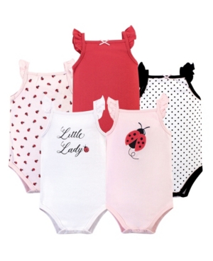Hudson Baby Girl Sleeveless Bodysuits Pack of 5