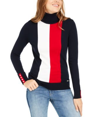 Tommy Hilfiger - Vertical-Stripe Turtleneck Sweater