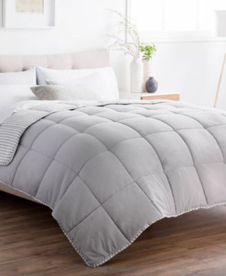 Brookside - Striped Reversible Chambray Comforter Set, Queen