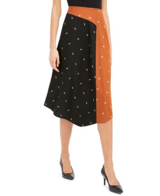 Alfani - Asymmetrical Twin-Print Skirt