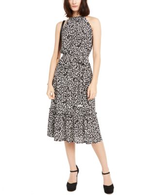 Michael Kors Smock Neck Leopard-Print Maxi Dress - Macy's