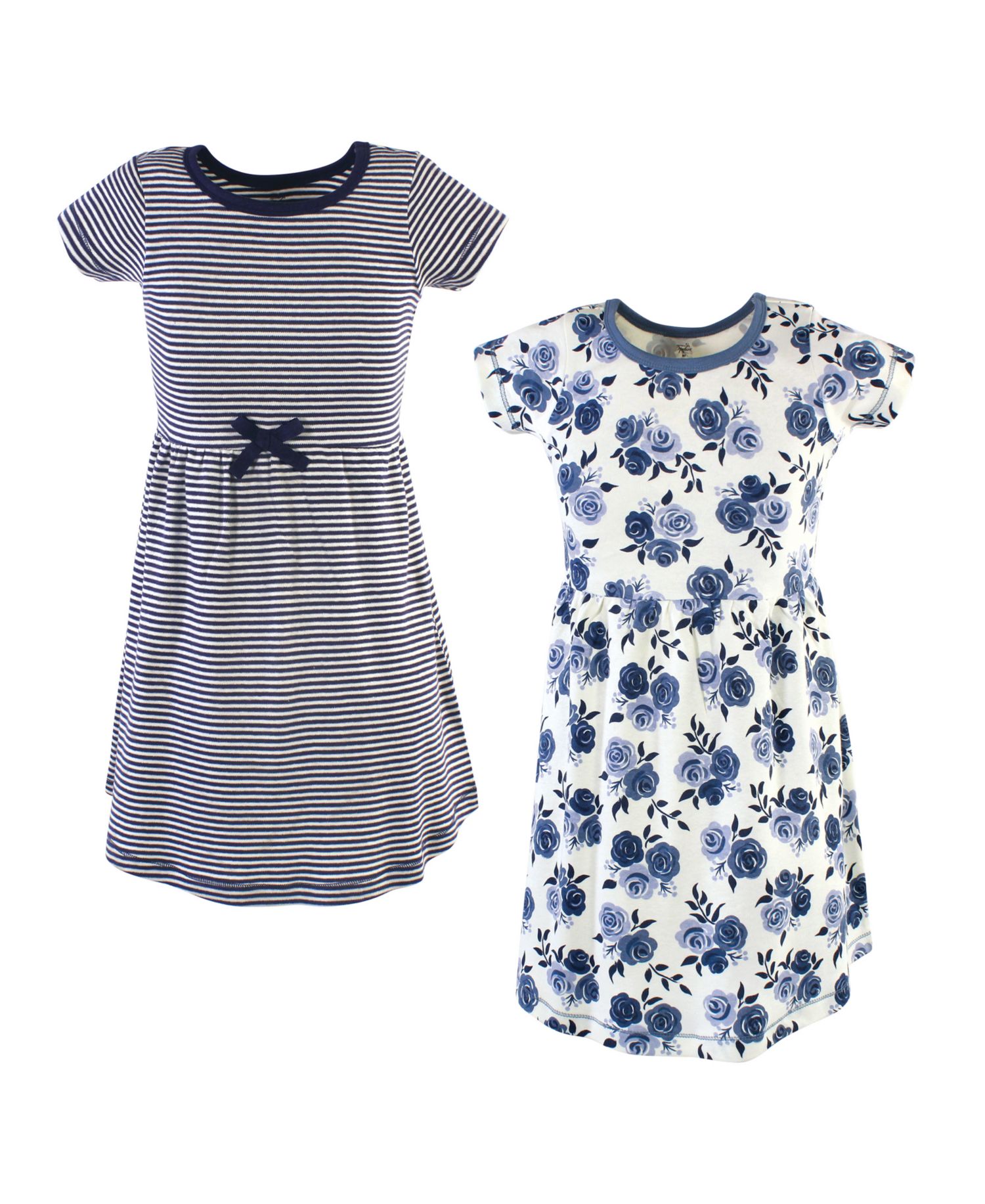 Big Girls Natural Cotton Dress Duo Short and Long Sleeve Styles