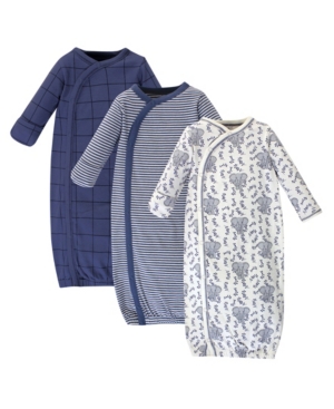 Touched By Nature Baby Girl Organic Kimono Gown 3-Pack