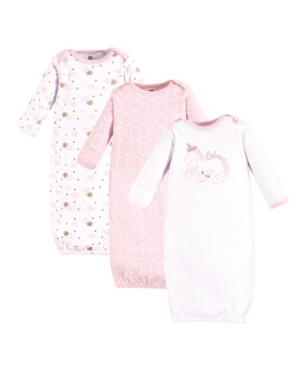 Yoga Sprout Baby Girl Cotton Gowns 3-Pack