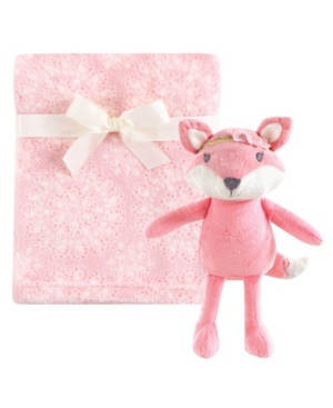 Hudson Baby Baby Girls Plush Blanket with Plush Toy Set