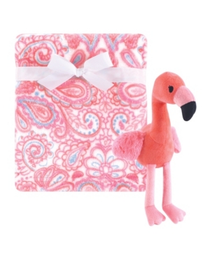 Hudson Baby Baby Girls Plush Blanket with Plush Toy Set