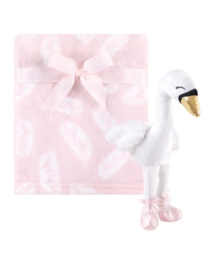 Hudson Baby Baby Girls Plush Blanket with Plush Toy Set