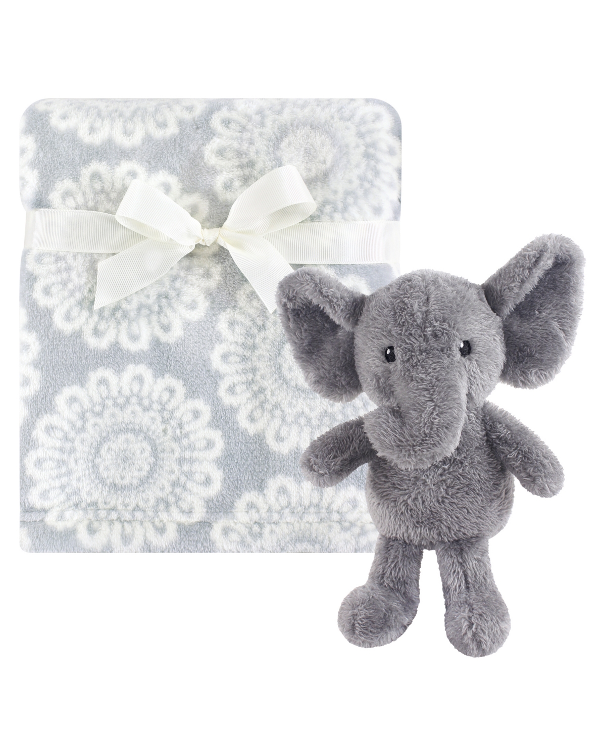 Hudson Baby Baby Girls and Baby Boys Plush Blanket with Plush Toy Set