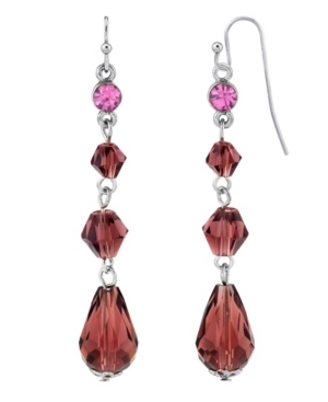 image of 2028 Silver-Tone Linear Drop Earrings