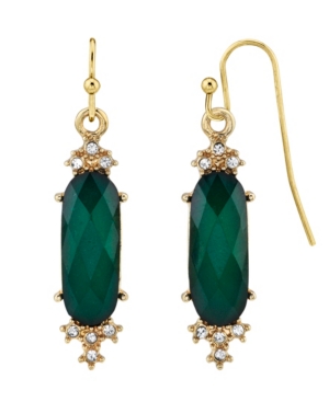 image of 2028 Gold-Tone Crystal Faceted Drop Earrings