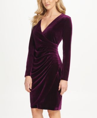 lauren ralph lauren velvet surplice dress