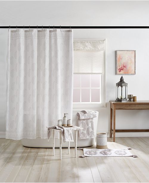 Peri Textured Paisley Extra Long Shower Curtain Reviews Shower Curtains Bed Bath Macy S