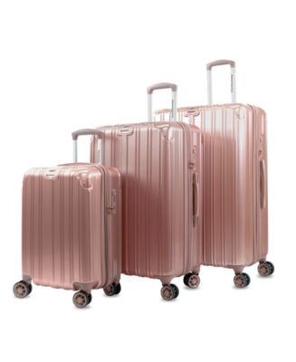 American Green Travel Melrose 3-Piece Anti-Theft Spinner Luggage Set in Rose Gold