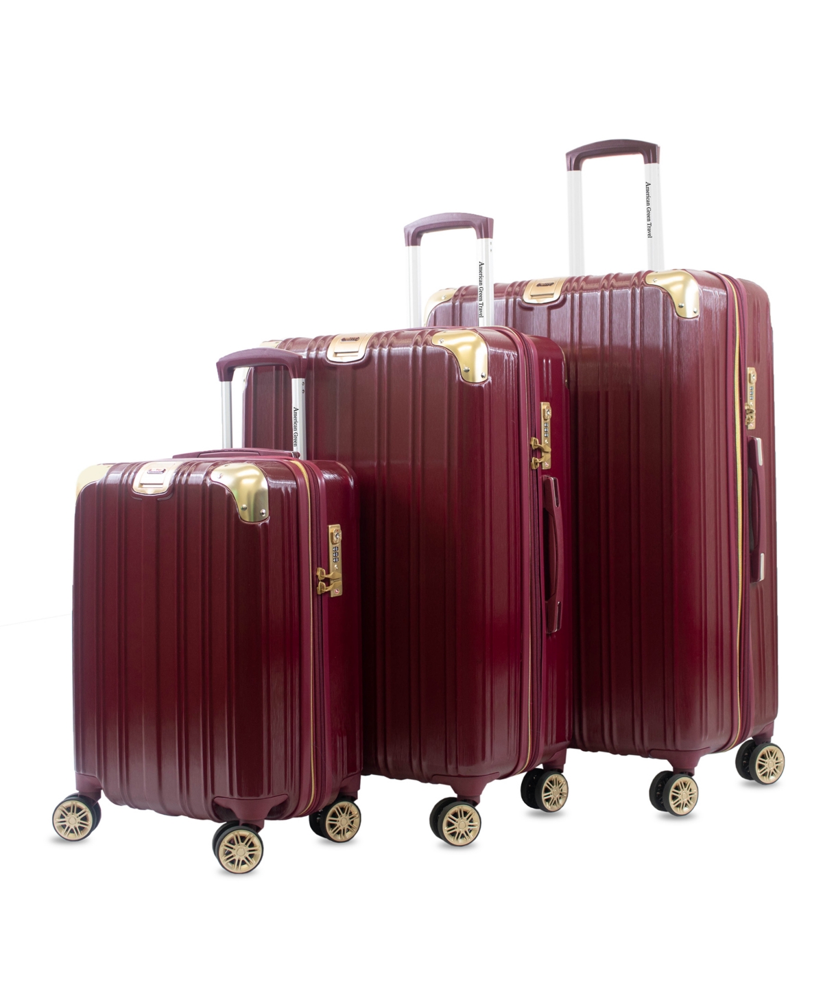 Melrose S Anti-Theft Hardside Spinner Luggage, Set of 3 - Navy