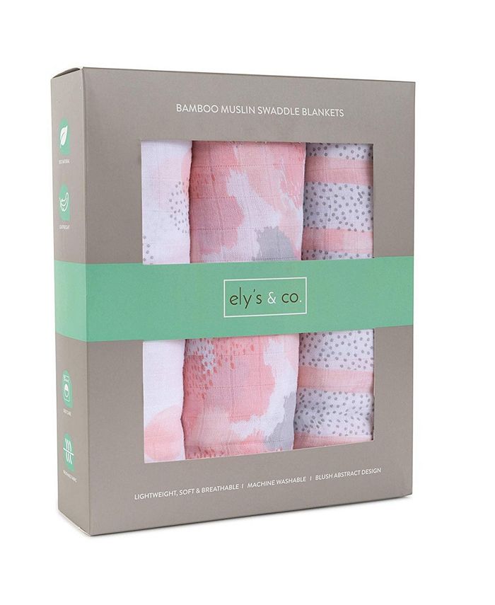 Ely's & Co. Muslin Bamboo Swaddles 3 Pack Macy's