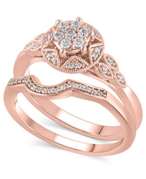 image of Certified Diamond (1/4 ct. t.w.) Bridal Set in 14K Rose Gold