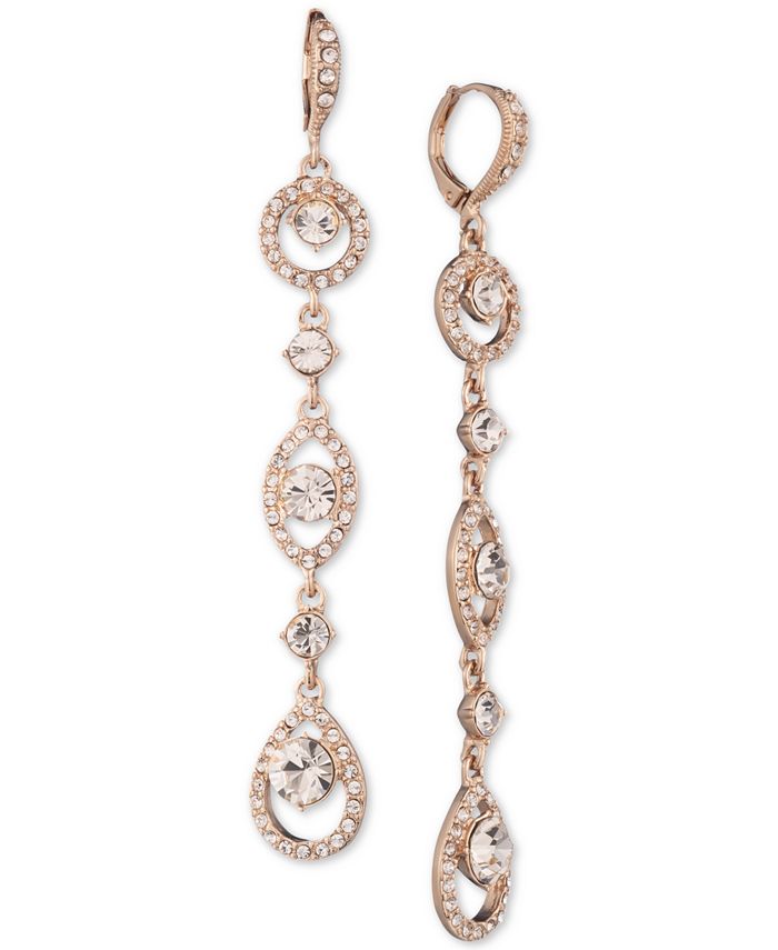 Givenchy Rose GoldTone Crystal Linear Drop Earrings Macy's