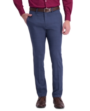 Kenneth Cole Reaction Men's Slim-fit Stretch Pattern Dress Pants In Blue