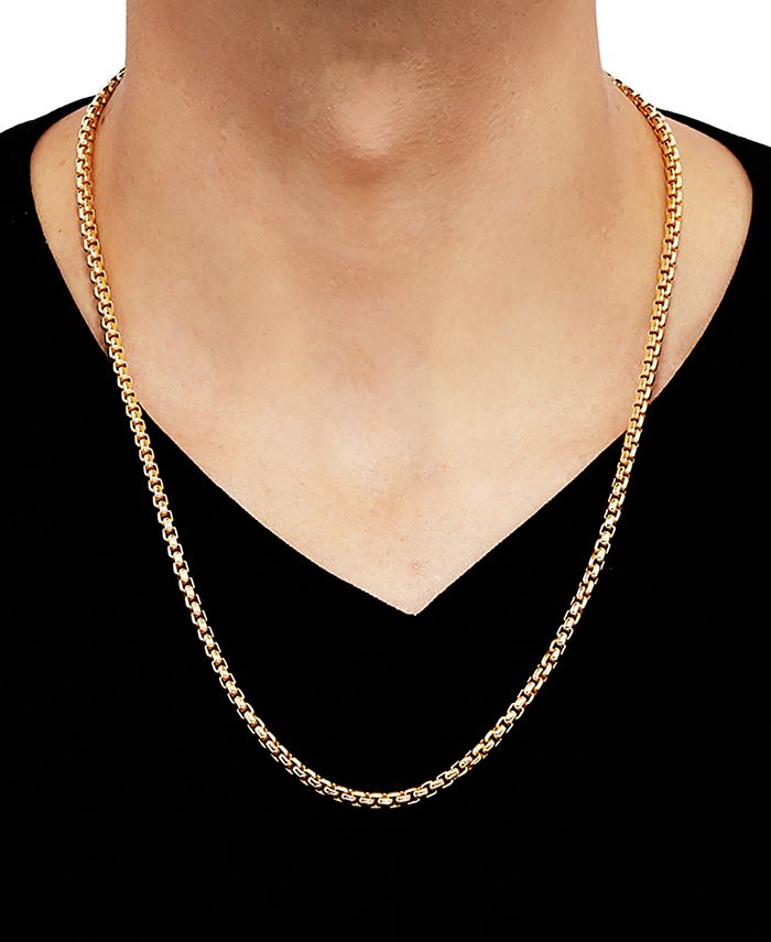 Macy's Rounded Box Link 24" Chain Necklace in 18k GoldPlated Sterling