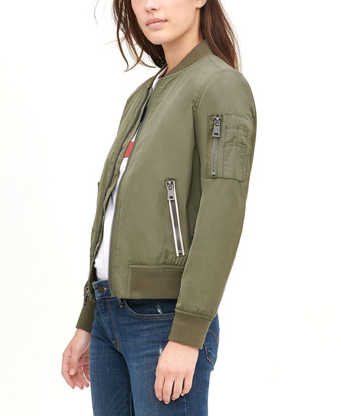 Levi's Women's Zip-Detail Bomber Jacket & Reviews - Jackets & Vests ...