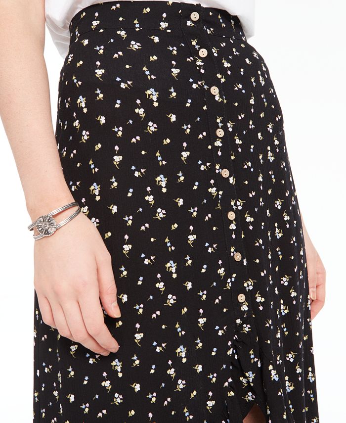 Polly & Esther Juniors' High-Low Floral Print Midi Skirt - Macy's
